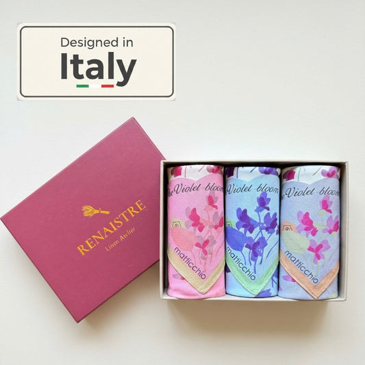 Ladies' Handkerchief Box Set - Florentine Bloom - Designed in Italy