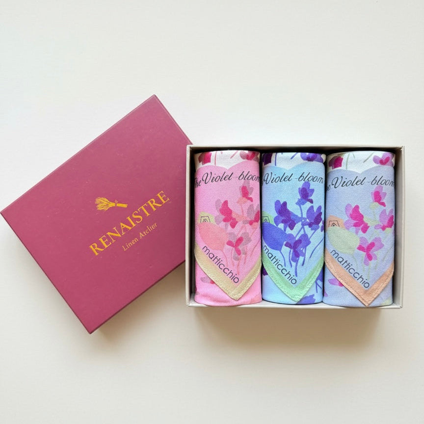 Ladies' Handkerchief Box Set - Florentine Bloom - Designed in Italy