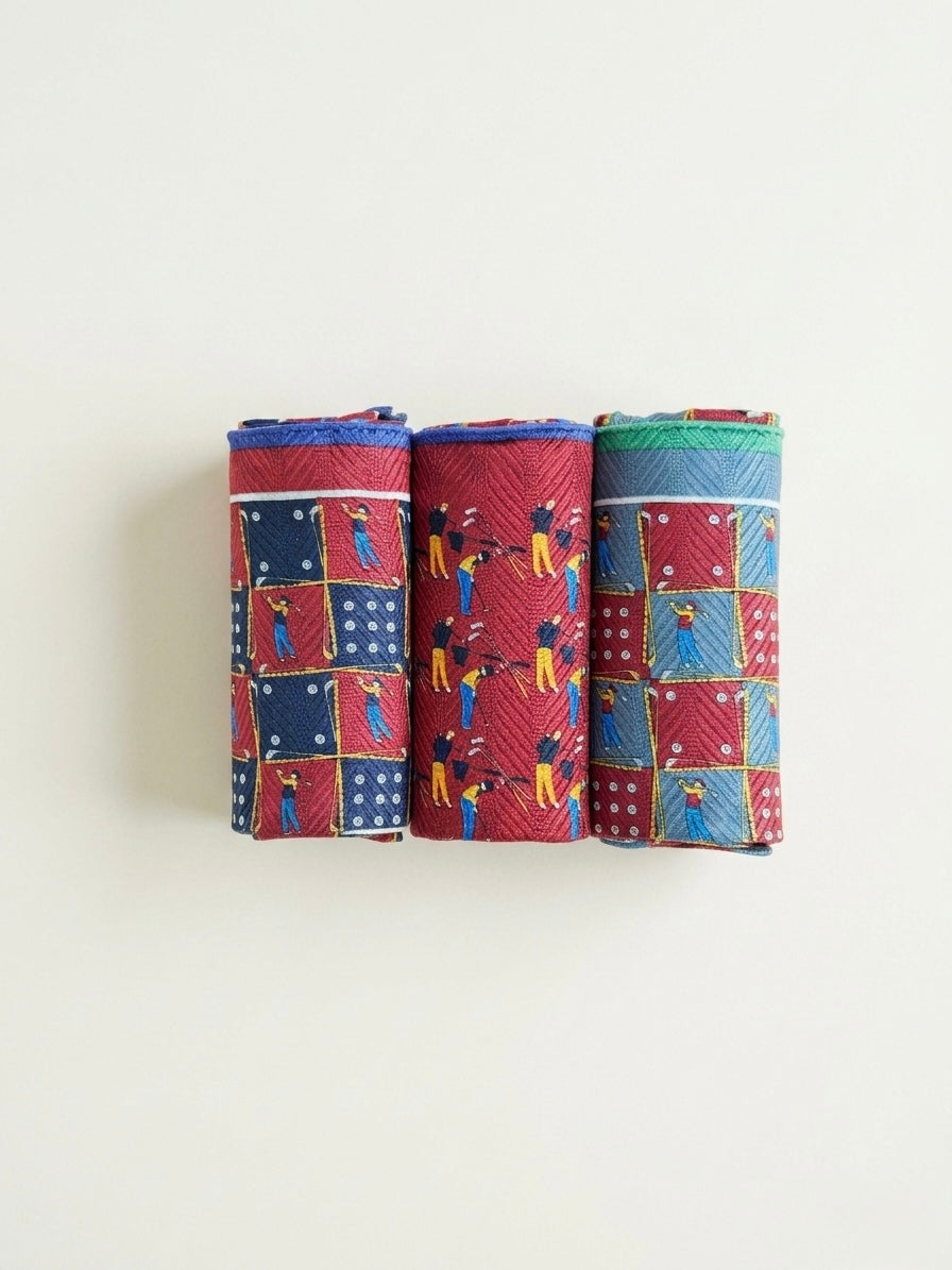 Men's Handkerchief Box Set - Designed in Italy - Fairway Friends