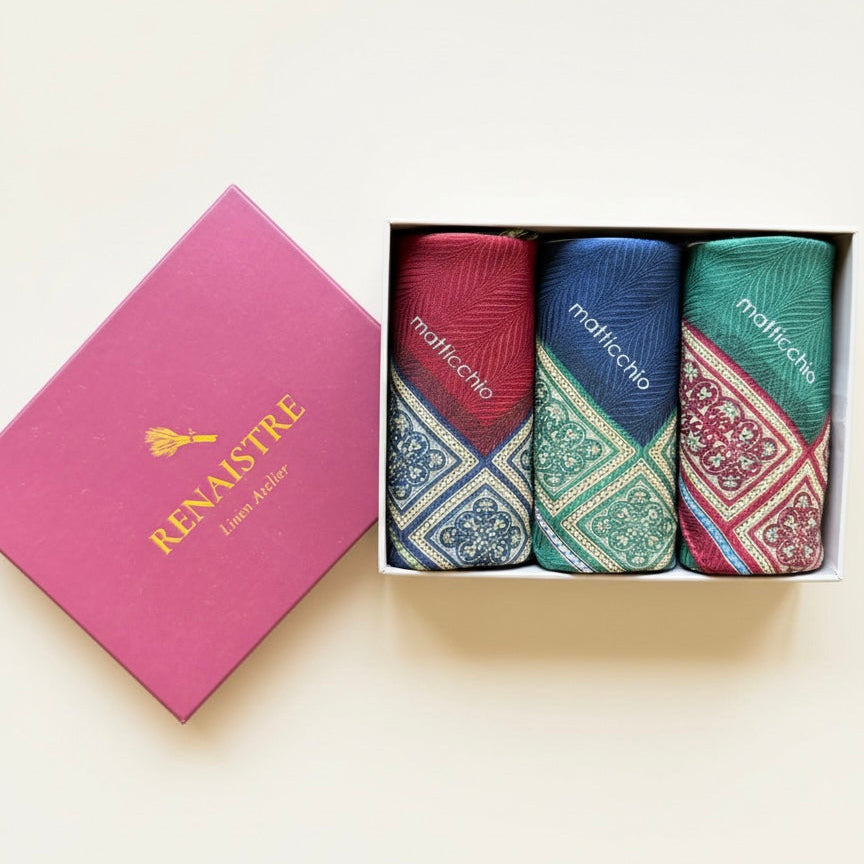 Men's Handkerchief Box Set - Royal Milan - Designed in Italy