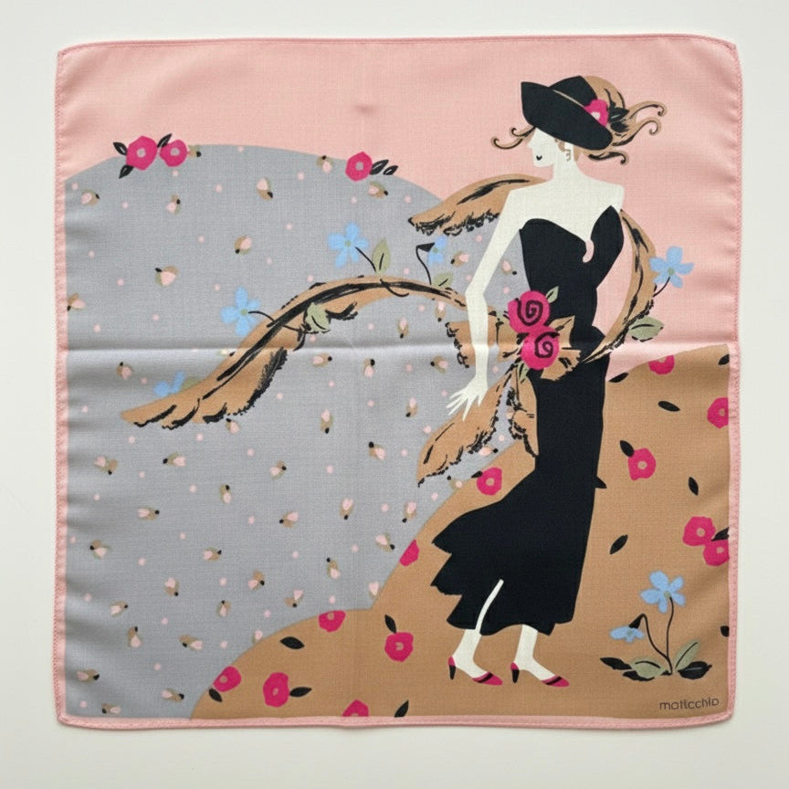 Ladies' Handkerchief Box Set - Pastel Flora - Designed in Italy