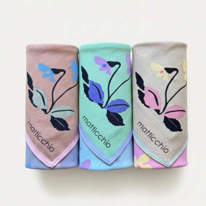 Ladies' Handkerchief Box Set - Pastel Flora - Designed in Italy