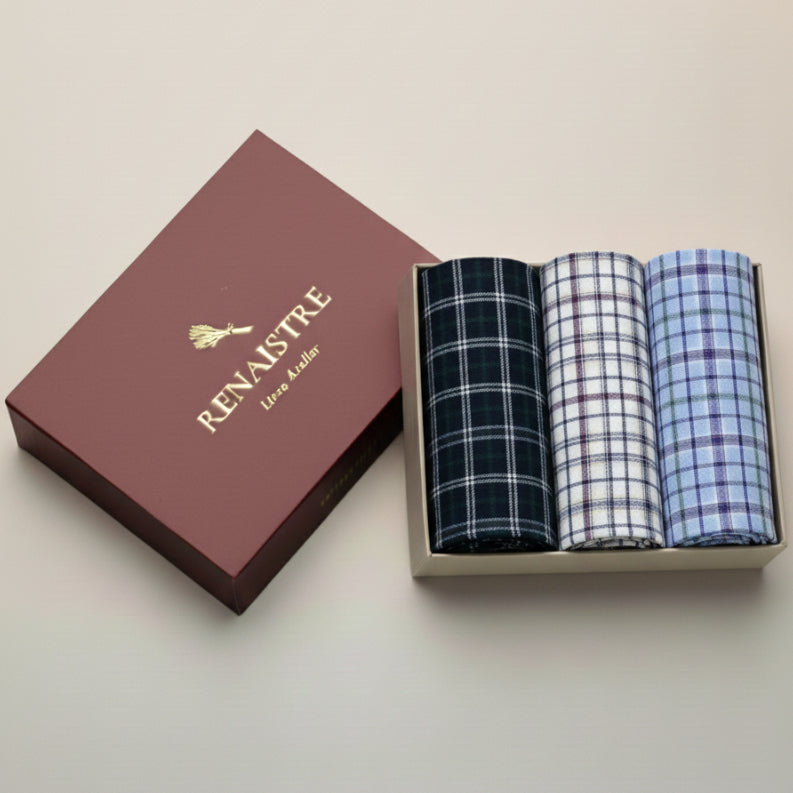 Men's Handkerchief Box Set - Plaid Classics